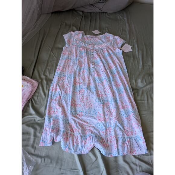 NWT Eileen West RADIANT FLORAL COTTON KNIT SHORT GOWN - RADIANT FLORAL -size XS - Picture 1 of 7